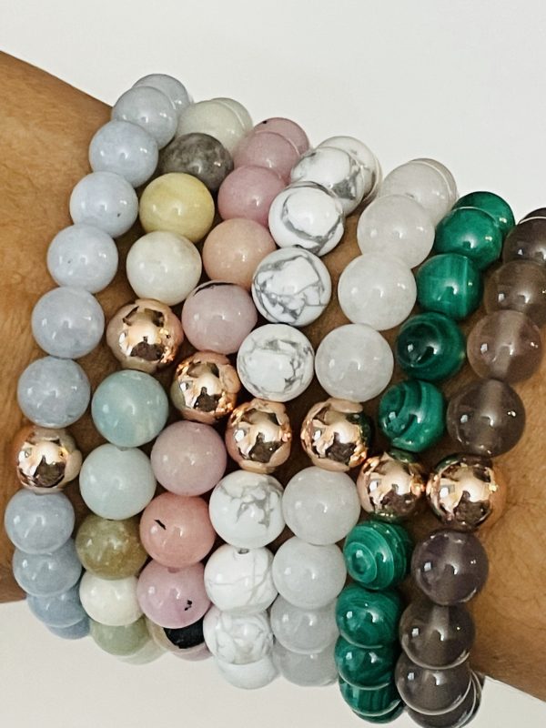 Semiprecious beaded stretchy bracelets