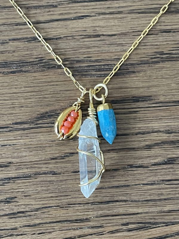 Quartz and turquoise necklace