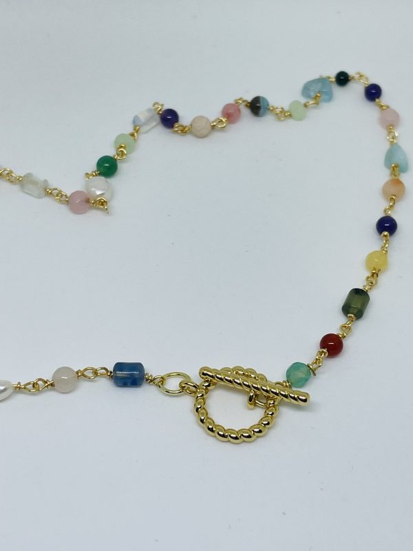 Gold Plated Chain Bead Necklace