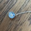 silver bezel flower pendant necklace - Image 6