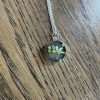 silver bezel flower pendant necklace - Image 4