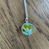 silver bezel flower pendant necklace - Image 3