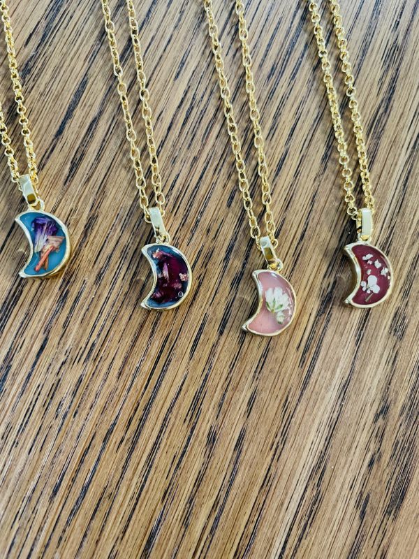 Moon resin necklaces