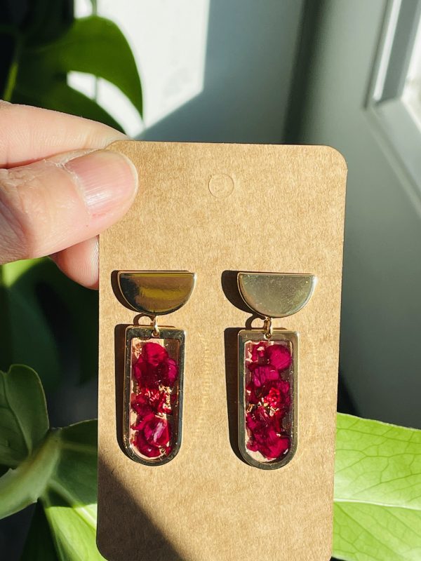 semi circle resin earrings