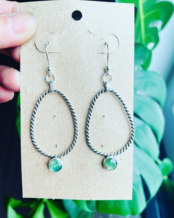 Kyanite twisted hoops