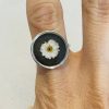 Silver flower resin ring - Image 2