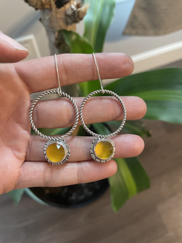 Yellow chalcedony earrings