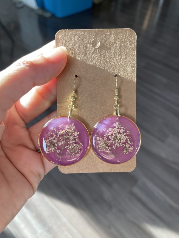 Round flower earrings