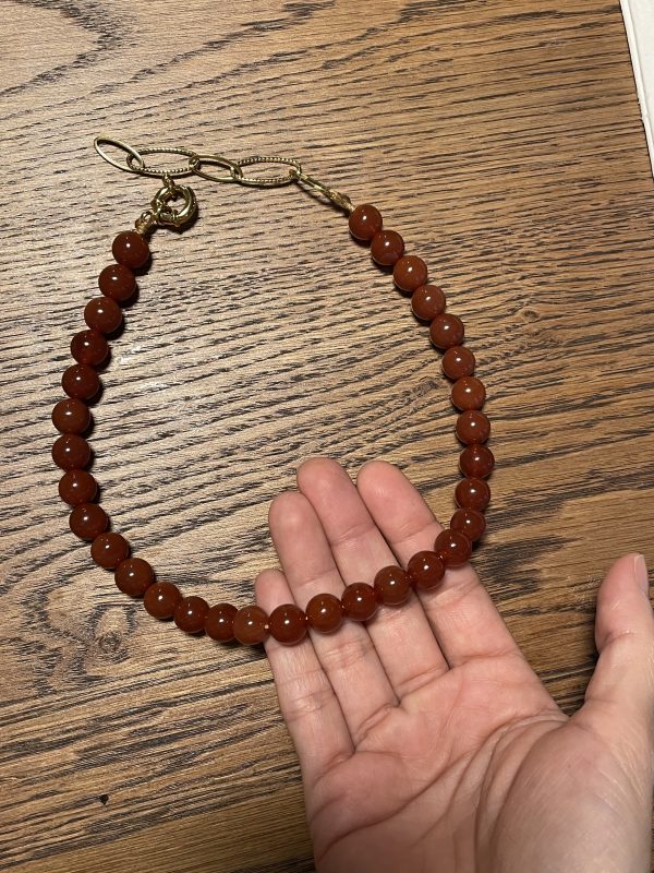 Chunky carnelian beaded necklace