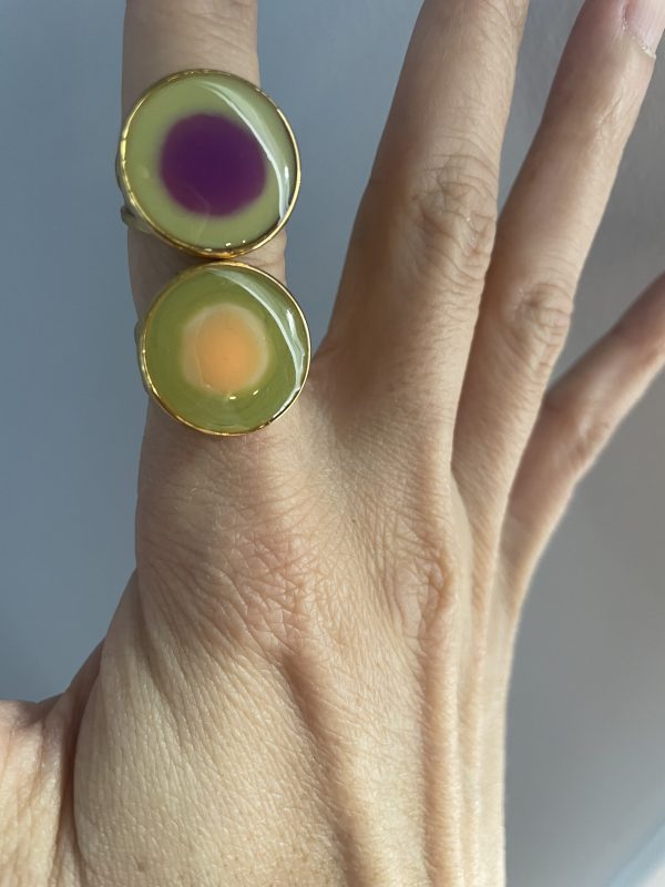 Round colourful resin rings