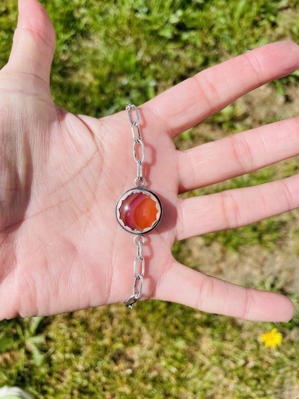 Carnelian handmade silver choker